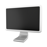 3d le rendu ordinateur moniteur icône. 3d rendre blanc moniteur avec le écran de icône. png