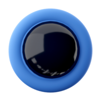 3d rendering Modern black round shaped engine start button icon. 3d render Sparkling start button icon. png