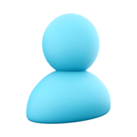 3d Rendern Person Symbol. 3d machen Blau Benutzer Zeichen Symbol. png