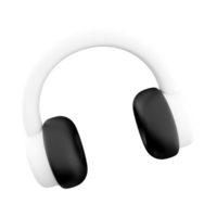 3d rendering High-quality headphones icon. 3d render White headphones wirelessly icon. png