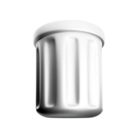 3d rendering trash can icon. 3d render broom bucket for garbage disposal icon. png