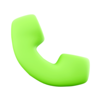 3d rendering Old fashioned wireless phone icon. 3d render green home phone icon. png