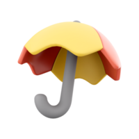 3d rendering umbrella icon. 3d render Item for protection from rain and sunlight icon. png