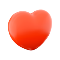 3d rendering red heart shape icon. 3d render A sign of love or life icon. png