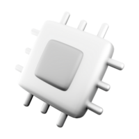 3d rendering Microchip line icon. CPU icon. 3d render Central processing unit, computer processor, chip icon. png