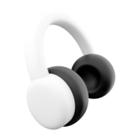 3d rendering High-quality headphones icon. 3d render White headphones wirelessly icon. png