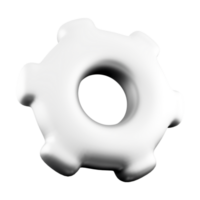 3d representación blanco engranaje icono. 3d hacer mecanismo icono. png