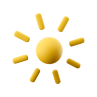 3d renderen schijnend zon met stralen icoon. 3d geven zonneschijn en warm temperatuur icoon. png