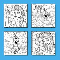 Snow Queen with Magic Power Coloring Book vector