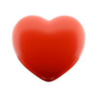 3d rendering red heart shape icon. 3d render A sign of love or life icon. png