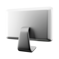 3d rendering Computer Monitor icon. 3d render white monitor with the screen off icon. png