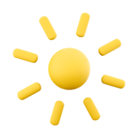 3d renderen schijnend zon met stralen icoon. 3d geven zonneschijn en warm temperatuur icoon. png