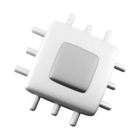 3d rendering Microchip line icon. CPU icon. 3d render Central processing unit, computer processor, chip icon. png