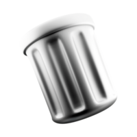 3d rendering trash can icon. 3d render broom bucket for garbage disposal icon. png