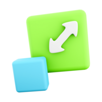 3d rendering Scalability or scalable system line icon. 3d rendering resize window app icon. png