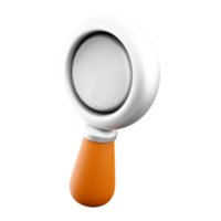 3d rendering Magnifying glass or search icon. 3d render A device for a thorough inspection or search icon. png