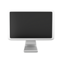 3d rendering Computer Monitor icon. 3d render white monitor with the screen off icon. png