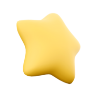 3d representación estrella icono. 3d hacer grande amarillo estrella en el cielo icono. png