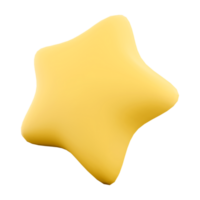 3d representación estrella icono. 3d hacer grande amarillo estrella en el cielo icono. png