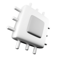 3d rendering Microchip line icon. CPU icon. 3d render Central processing unit, computer processor, chip icon. png