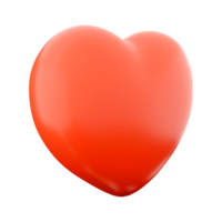 3d rendering red heart shape icon. 3d render A sign of love or life icon. png