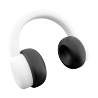 3d rendering High-quality headphones icon. 3d render White headphones wirelessly icon. png