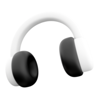 3d rendering High-quality headphones icon. 3d render White headphones wirelessly icon. png