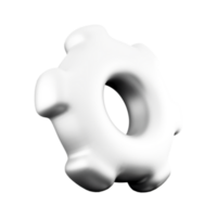 3d rendering white gear icon. 3d render mechanism icon. png