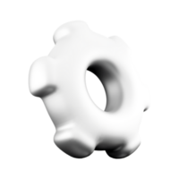 3d Rendern Weiß Ausrüstung Symbol. 3d machen Mechanismus Symbol. png