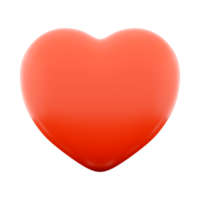 3d Renderização vermelho coração forma ícone. 3d render uma placa do amor ou vida ícone. png