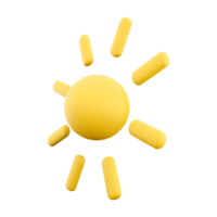3d rendering Shining sun with rays icon. 3d render Sunshine and warm temperature icon. png