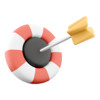 3d rendering Target Icon. 3d rendering Dart board and dart icon. png