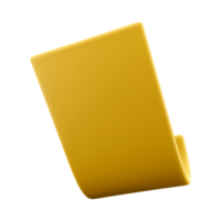 3d rendering document icon. 3d render Yellow sheet with important records icon. png