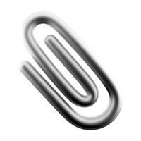 3d rendering paper clip icon. 3d render Metal fixture, paper clip icon. png