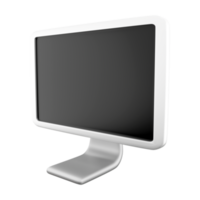 3d rendering Computer Monitor icon. 3d render white monitor with the screen off icon. png