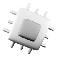 3d rendering Microchip line icon. CPU icon. 3d render Central processing unit, computer processor, chip icon. png