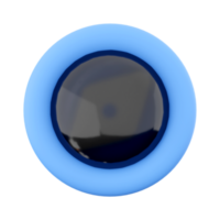 3d rendering Modern black round shaped engine start button icon. 3d render Sparkling start button icon. png