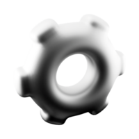 3d rendering white gear icon. 3d render mechanism icon. png