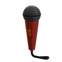 3d weergegeven rood kabel microfoon perfect voor muziek- ontwerp project png