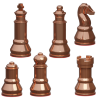 3d rendered gold chess pieces perfect for sports design project png