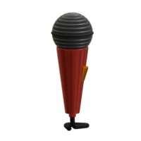 3d weergegeven rood kabel microfoon perfect voor muziek- ontwerp project png