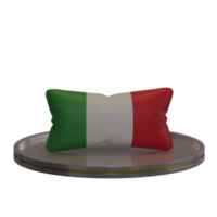 3d representación almohada con Italia bandera motivo en un podio adecuado para proyecto diseño png