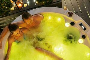 Romantic Late Night Inside Garden Hot Tub with Hydromassage photo