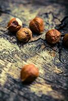 Raw Nuts on the Wood photo