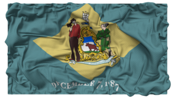 Estado do Delaware bandeira ondas com realista colisão textura, bandeira fundo, 3d Renderização png