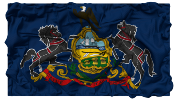 stato di Pennsylvania bandiera onde con realistico urto struttura, bandiera sfondo, 3d interpretazione png