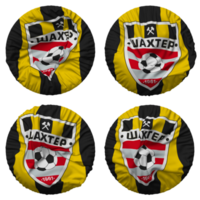 FC Shakhtyor Soligorsk Flag in Round Shape Isolated with Four Different Waving Style, Bump Texture, 3D Rendering png