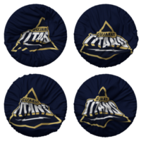 Gujarat Titans, GT Flag in Round Shape Isolated with Four Different Waving Style, Bump Texture, 3D Rendering png