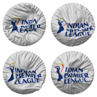 indiano premier liga, ipl bandeira dentro volta forma isolado com quatro diferente acenando estilo, colisão textura, 3d Renderização png