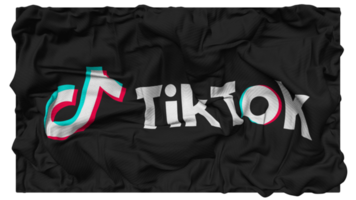 tiktok bandeira ondas com realista colisão textura, bandeira fundo, 3d Renderização png